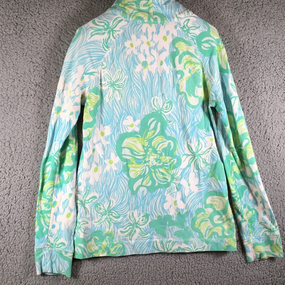 Lilly Pulitzer Popover Womens Size Small Green Skipper Pullover Quarter Zip - Picture 2 of 12